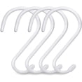 thumbnail image 1 of Large Vinyl Coated S Hooks 6 Inch Utility S Hooks Heavy Duty for Hanging Plants and Kitchenware Spoons Pans pots Utensils Clothes Gardening and Patio Stuff Indoor and Outdoor Use.(4 Pack White), 1 of 5