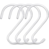 Large Vinyl Coated S Hooks 6 Inch Utility S Hooks Heavy Duty for Hanging Plants and Kitchenware Spoons Pans pots Utensils Clothes Gardening and Patio Stuff Indoor and Outdoor Use.(4 Pack White)