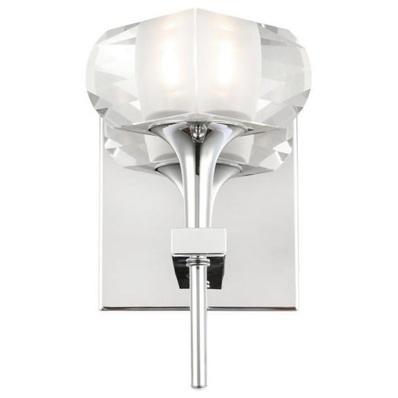 Woodbridge Lighting Christina 1-Light Square Glass Bath Light in Chrome/Crystal