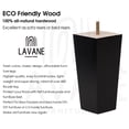 thumbnail image 3 of LAVANE 6 Inch / 15 cm Wooden Furniture Legs Set of 4 Mid-Century Modern Solid Wood Square Pyramid Black Replacement Feet with 5/16" Hanger Bolt & Mounting Plate for DIY Cabinet Sofa Couch Ottoman, 3 of 7