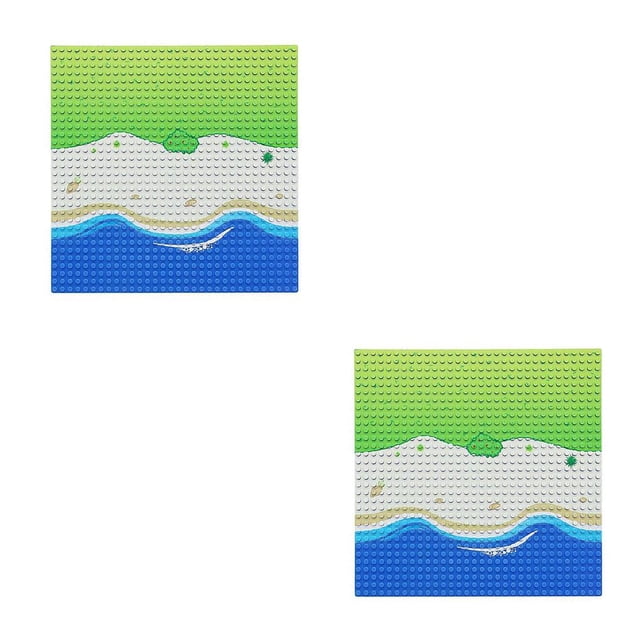 bedienty Plastic Building Bricks Baseplate Base Plate Board Platform Miniature Replacement Parts Presents Party Favors Accessories Seashore Type 1 2Set