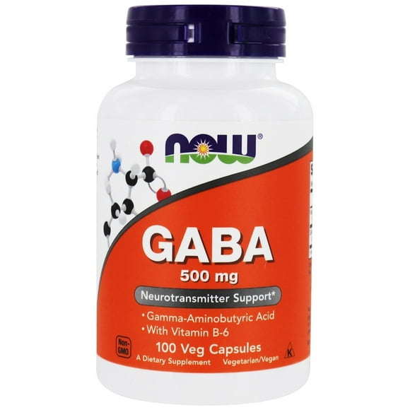 NOW Foods - GABA avec Vitamine B6 500 Mg. - 100 Capsule(S) Végétale(S)