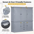 thumbnail image 6 of Harper & Bright Designs Large Kitchen Pantry Organizers with Storage Set, Freestanding Kitchen Hutch Cabinet with Door and Drawers & Shelves, Gray, 6 of 16