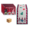 thumbnail image 1 of "Camino De Mesa  + 6 Manteles Decoración Navidad Enanitos Lab.G,  Rojo ", 1 of 5