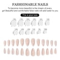thumbnail image 2 of Uñas con diseño de almendras medianas y largas, uñas acrílicas de vórtice blanco desnudo, uñas de mujer, uñas postizas de uso diario, uñas de boda, pueden usar uñas (24PCS), 2 of 5