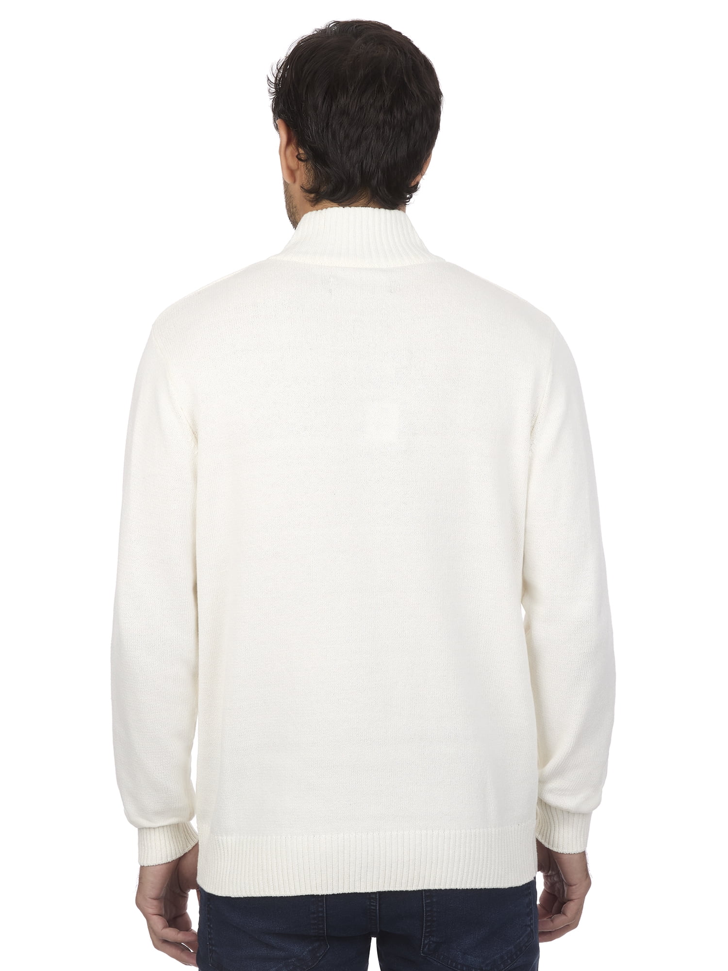 U.S. Polo Assn Men's Chest Striped Quarter Zip Sweater
