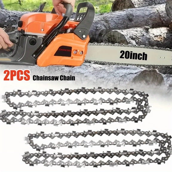 2pcs 20 Inch Chainsaw Chain Set, 0.325" Pitch, .058" Gauge, 76 Drive Links - Compatible with Blue Max, Oregon, Stihl - Durable Metal Construction