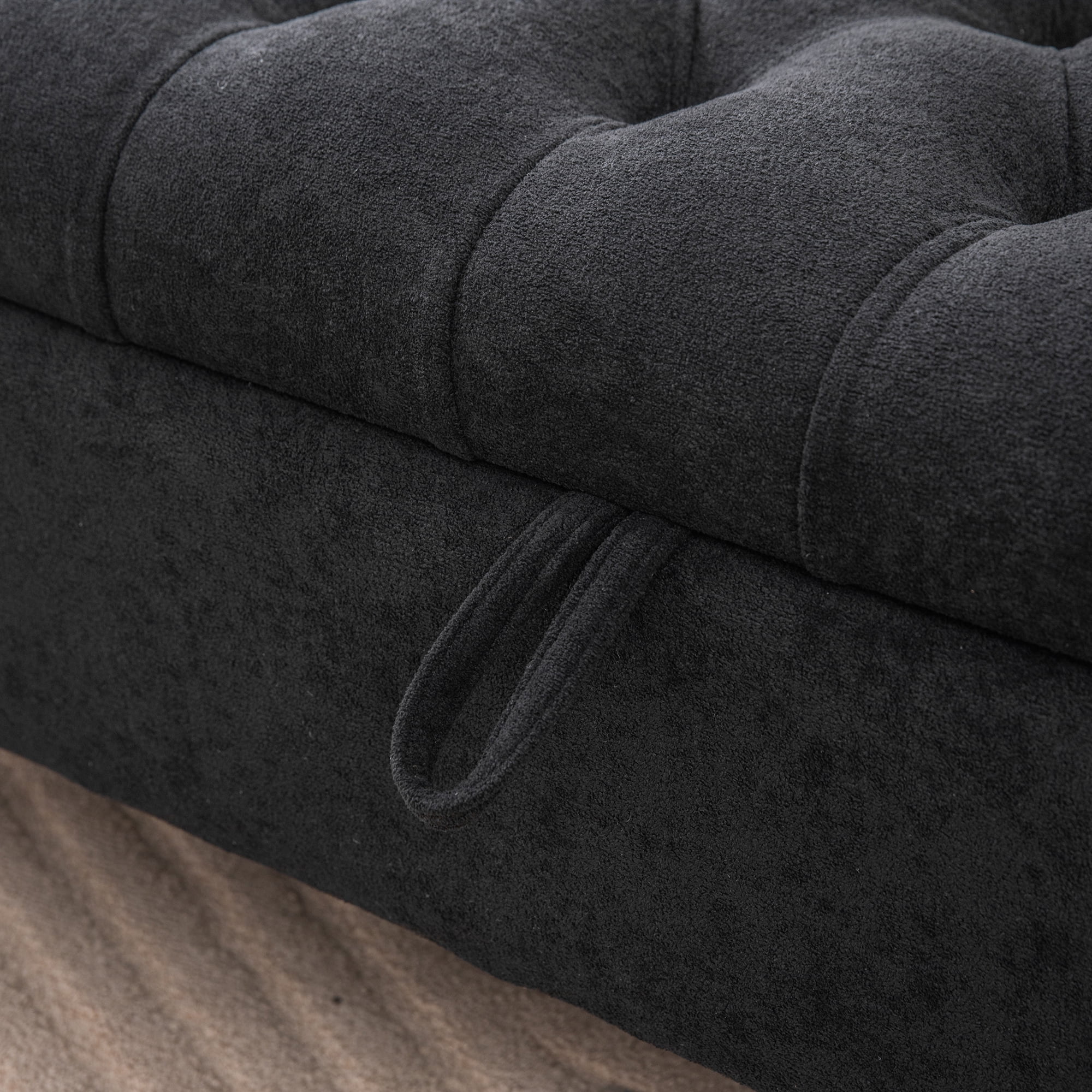 65.75" Wide Modern Upholstered Storage Bench With Double Lids