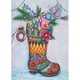 thumbnail image 1 of Pintura de diamante Calcetín de Navidad Taladro redondo completo Imagen de dibujo de diamantes de imitación Hugtrwg Para estrenar, 1 of 9