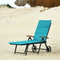 thumbnail image 3 of Costway Aluminum Rattan Lounger Recliner 5-Position Adjustable Chair Turquoise, 3 of 10