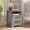 Grey, variant on IFMUST Farmhouse Nightstand with Charging Station and 2 Drawers, Rustic End Table with Barn Door & Open Shelf for Bedroom, Living Room, Grey
