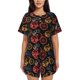 thumbnail image 1 of Fotbe Compass And Mountains In Bicycle Wheels1 Conjunto de Pijama Estampado para Mujer, 2 Piezas, Ropa de Dormir con Camiseta de Manga Corta y Shorts Suaves-X-Large, 1 of 6