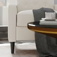 thumbnail image 6 of Emma + Oliver Mid-Century Modern Fabric Upholstered Button Tufted Pushback Recliner in Cream, 6 of 12