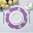 thumbnail image 5 of Purple Watermelon Dinner Mat, 15.4'' Round Placemat, Table, Non-Slip and Durable, Easy to Clean Home Decor, 5 of 7