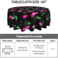 thumbnail image 3 of Cherry Pattern Tablecloth Round Table Cover Washable Polyester Table Cloth for Kitchen Party Picnic Dining Decor 60 Inch, 3 of 5