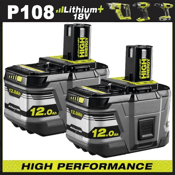 2PACK For RYOBI 18V 12.0Ah P108 High Capacity Battery 18Volt Lithium-Ion One Plus