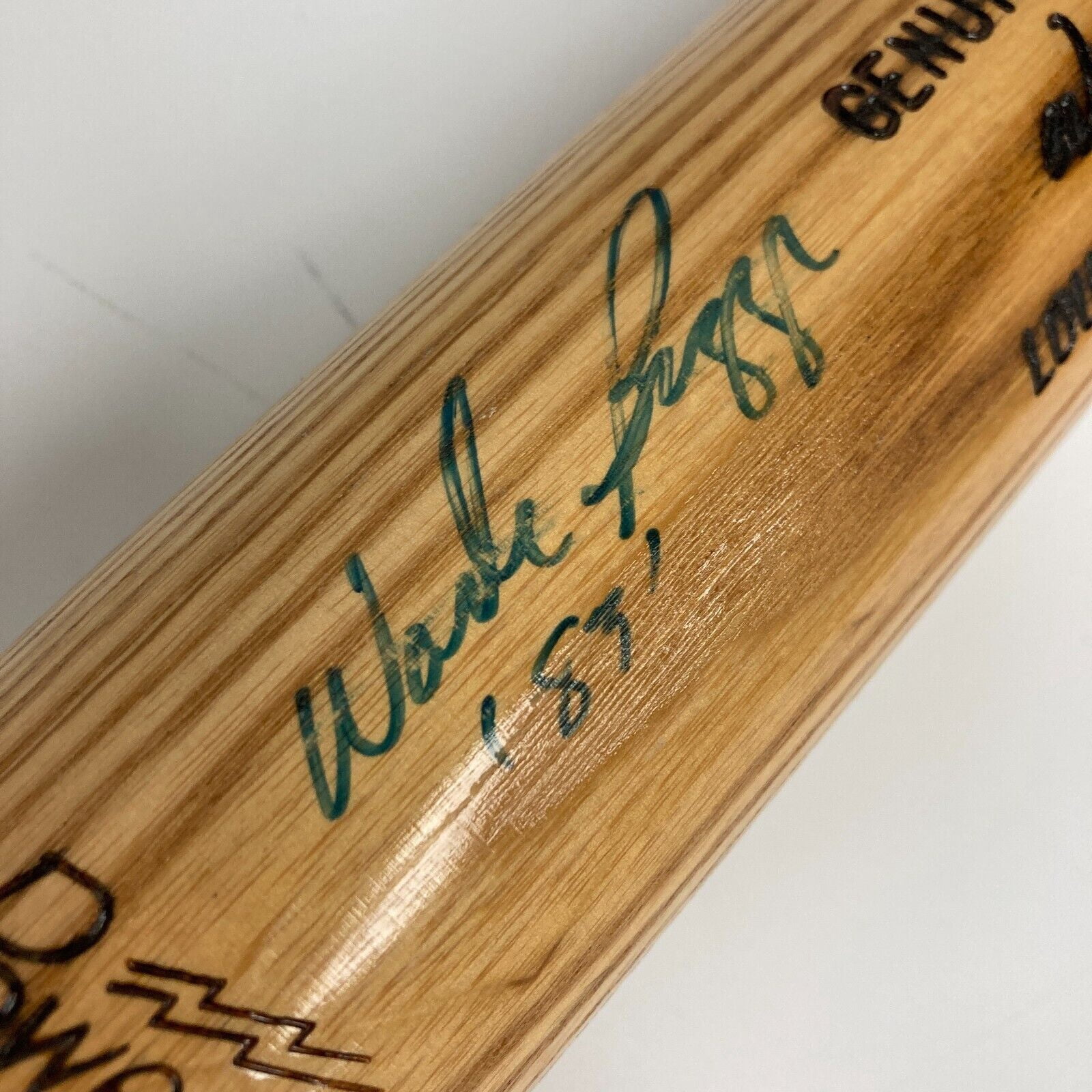 Wade Boggs Rookie Signed Louisville Slugger Game Issued Baseball Bat JSA COA