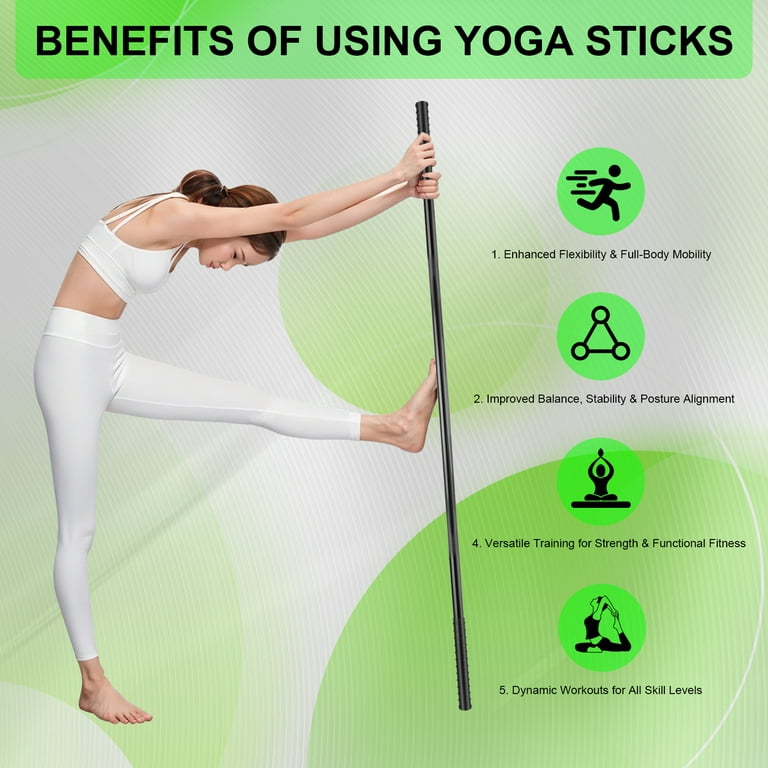 Mobility Mentor Bamboo Yoga Stick - Grote oefenstok voor stretching en houdingscorrectie - Workout & Fysiotherapie