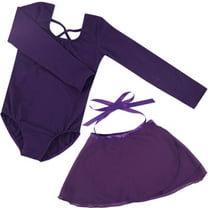 Zwiiyzr Ballet Leotards for Girls 2-13Y Ballet Leotard with Skirt Toddler Long Sleeve Dance Gymnastics Outfits Blue
