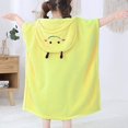 thumbnail image 3 of Toalla de bebé con capucha Terciopelo Forma de animal lindo Albornoz Capa de baño Bebé niña Niño Absorbente suave 60 * 60 cm (pikachu), 3 of 5