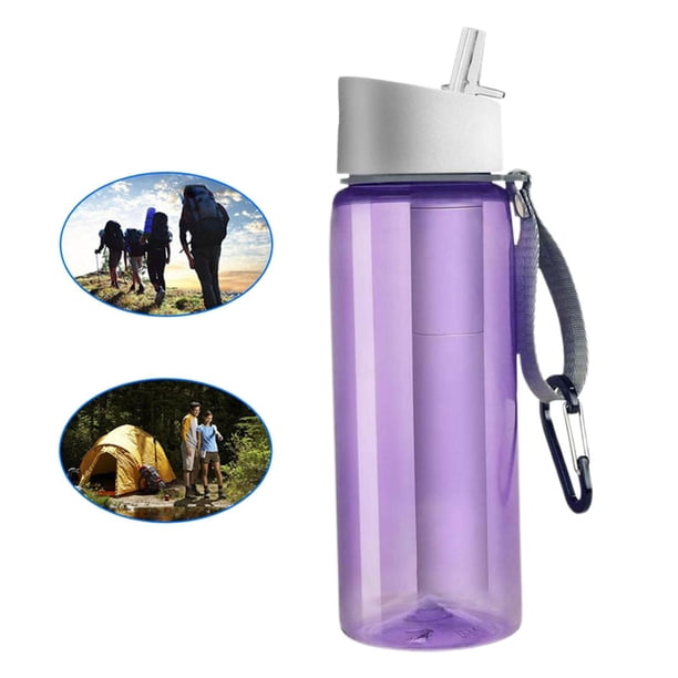 Botella de filtro de agua Sharpla purificador de agua sin BPA con filtro integrada de 4 para camping senderismo viajes emergencia mochilero supervivencia