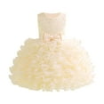 thumbnail image 2 of Girls Tutu-Dresses Size 2-8 Toddlers Kids Cute Sleeveless Crewneck Solid A-Line High Waisted Bowknot Layered Flower Girl Prom Dress, 2 of 8