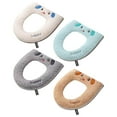 thumbnail image 6 of SHENGXINY Toilet Seat Cover Pads Stretchable Washable, Lovely Foam Warm Washable Non-Slip Universal Toilet Pad White 16.5x16.5in, 6 of 6