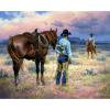 Pintura al óleo de pareja de vaqueros por números cuadro de lienzo para adultos niños sin marco Tmvgtek decoración de arte en el hogar