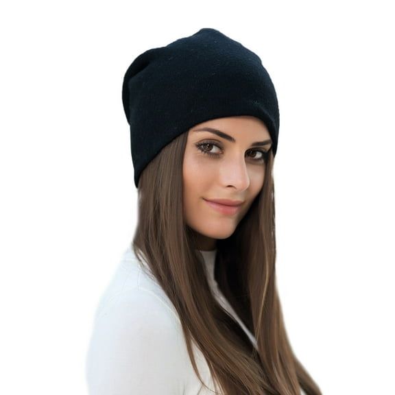 Knit Hats,Beanies Cap Men Womens Autumn And Winter Fashion Warm Pullover Hat Wool Knitted Hat,Winter Hats,Skull Cap Black One Size