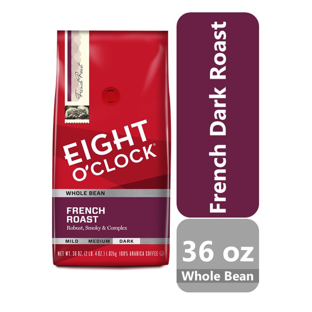 Eight O'Clock French Roast Whole Bean Dark Roast Coffee, 36 Oz. Bag