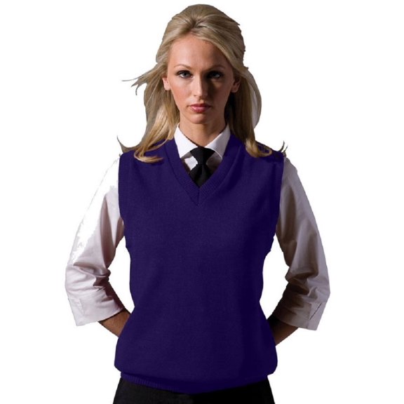 Ed Garments Women's VNeck Durable Sweater Vest Purple XXXXLarge