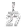 thumbnail image 1 of 14k White Gold Small Size Diamond Cut Texture Finish Number 27 Charm Pendant, 1 of 1