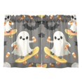 thumbnail image 7 of Yayeee Kitchen Curtains Tier Pair Light Filtering 27"x24" Rod Pocket Short Cafe Window Panel, Cute Ghosts, 7 of 7