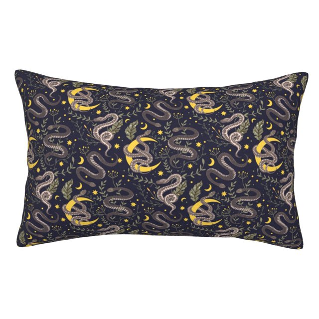 Fotbe Snake Sleep Funda de Almohada Decorativa Estilo Occidental, Lujo en Algodón, Fundas para Almohadas King, Cojín Estampado para Decoración del Hogar-14"x20"
