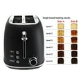 thumbnail image 3 of Rae Dunn Retro Rounded Bread Toaster, 2 Slice Stainless Steel Toaster with Removable Crumb Tray, Wide Slot with 6 Browning Levels, Bagel, Defrost and Cancel Options (Black), 3 of 4