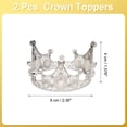 thumbnail image 2 of Uxcell 2Pcs Mini Toppers de Pastel en Forma de Corona, Corona Plateada de Corazón para Reina Princesa, Corona Vintage, 2 of 6