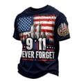 thumbnail image 2 of Xneal 911 25th Anniversary T-Shirt Never Forget 911 Casual Short Sleeve Print Navy Shirts for Men Size 2XL, 2 of 5