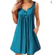 thumbnail image 1 of Vestido de mujer Chaleco con botones plisados ​​Camiseta Vestido informal sin mangas con bolsillo, Cian oscuro, L Advancent AP002060-33, 1 of 6