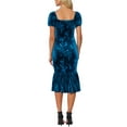 thumbnail image 3 of INSPIRE CHIC Velvet Floral Dress for Women's Puff Sleeve Semi Formal Wedding Guest Dresses L Blue, 3 of 5