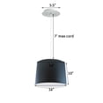 thumbnail image 2 of 16" W 2 Light Pendant Textured Slate Blue Shade with Diffuser, White Cord, 2 of 5