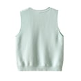 thumbnail image 3 of StSilkitty Cardigan Vest Sweater for Boys Girls Cute Embroidery Sleeveless Button down Knit Waistcoat Lightweight Casual Tops, 3 of 9