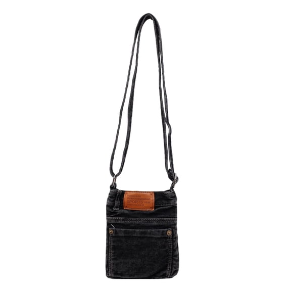 Women's Small Denim Cell Phone Crossbody Bag - Ultra-Thin Shoulder Purse with Magnetic Closure and Adjustable Strap