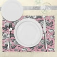 thumbnail image 3 of Ambesonne Floral Place Mats Set of 4, Vintage Garden Flowers, Standard Size, Coral Black and White, 3 of 6