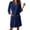 Blue, variant on Pajamas For Women Set Lightweight 3/4 Sleeve Robe Knee Length Kimono Bathrobe Spa Robe Women Sleepwear Blue M