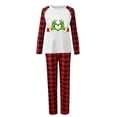 thumbnail image 2 of Conjuntos de pijamas navideños familiares a juego Grinch 2024, pijama de Grinch con parte superior y pantalones de pijama a cuadros, pijama de Grinch para niños y adultos para la familia, Mujer S, 2 of 3