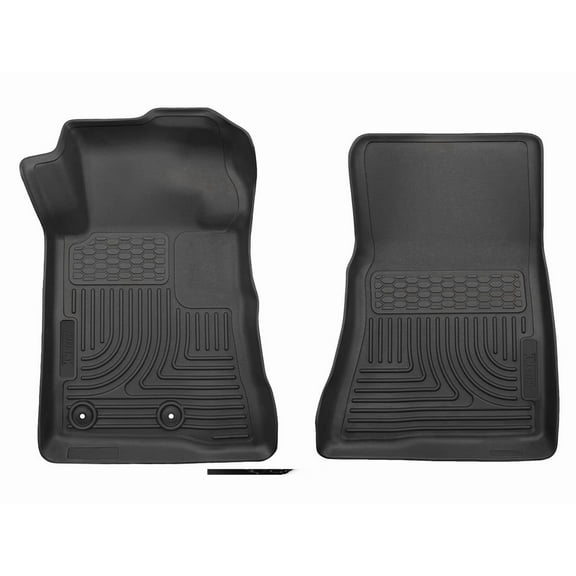 Husky Weatherbeater Floor Mats Fit 2015-2024 Ford Mustang Coupe/Convertible Front Black 2 Pc