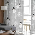 thumbnail image 6 of Grey Christmas Sheer Curtains 108 Inches Long, Cute Snowman Snowflake White Stripes Light Filtering Window Curtains for Living Room/Bedroom, Rod Pocket Voile Sheer Drapes, 52"Wx108"L, 2 Panels, 6 of 9
