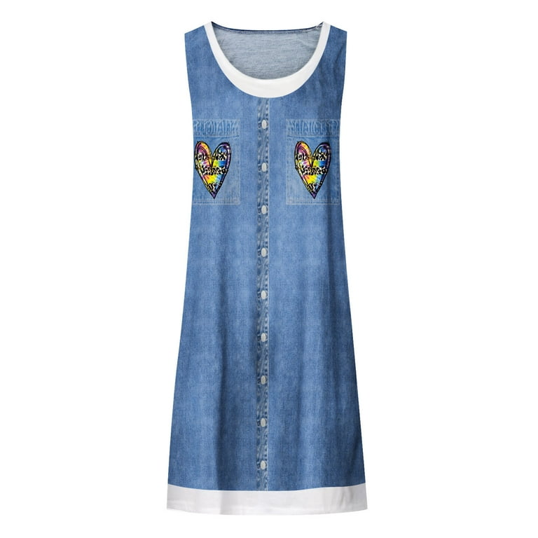 Women Denim Casual Embroidery Folral Print Summer Mini Dress Women Denim Casual Embroidery Folral Print Summer Mini Dress
