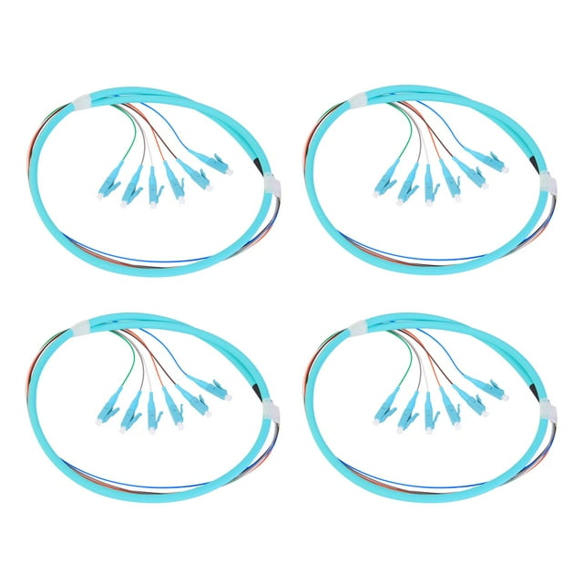 GESD 4PACK LC-OM3 6 Pigtail 6 Strand Multimode OM3/OM4 50/125 LC-UPC Fiber Pigtail, 1.5 Meter