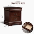 thumbnail image 4 of Aukfa 2-Drawer Nightstand, Farmhouse Wood Bedside Table for Bedroom/Living Room/Guest Room,Dark Cherry, 4 of 6